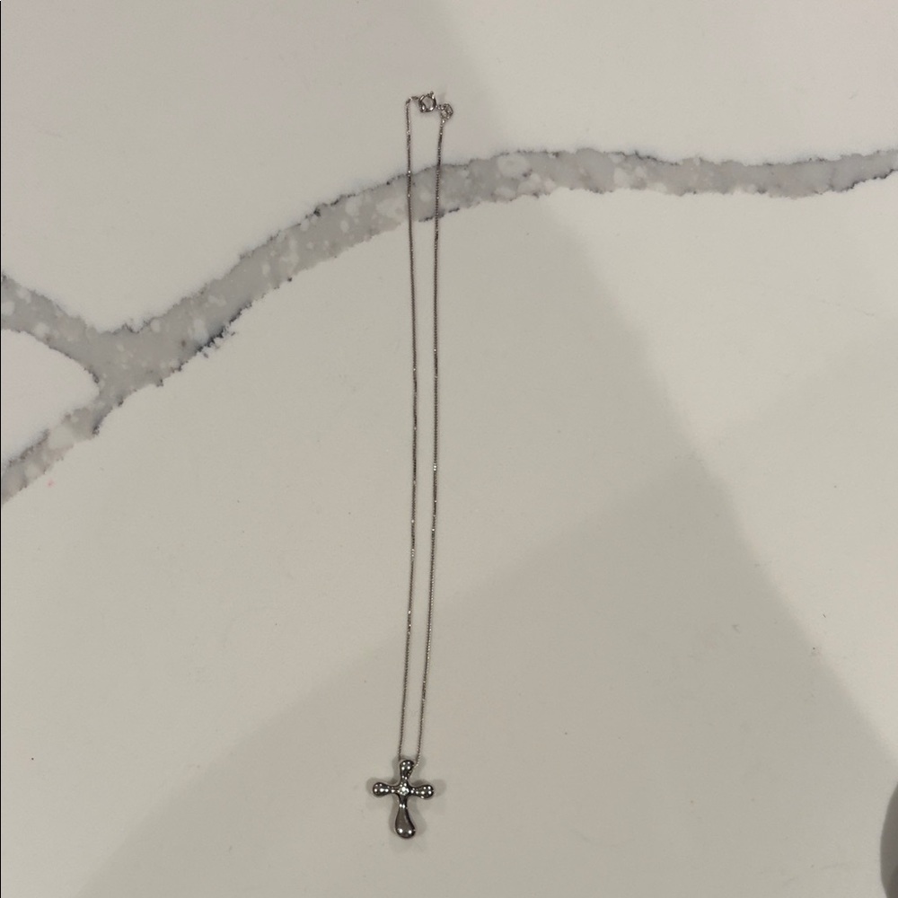 Tiffany & Co. Sterling Silver Cross Pendant Necklace - Silver